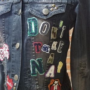 "Don't take a nap" denim jean jacket by reFabjack